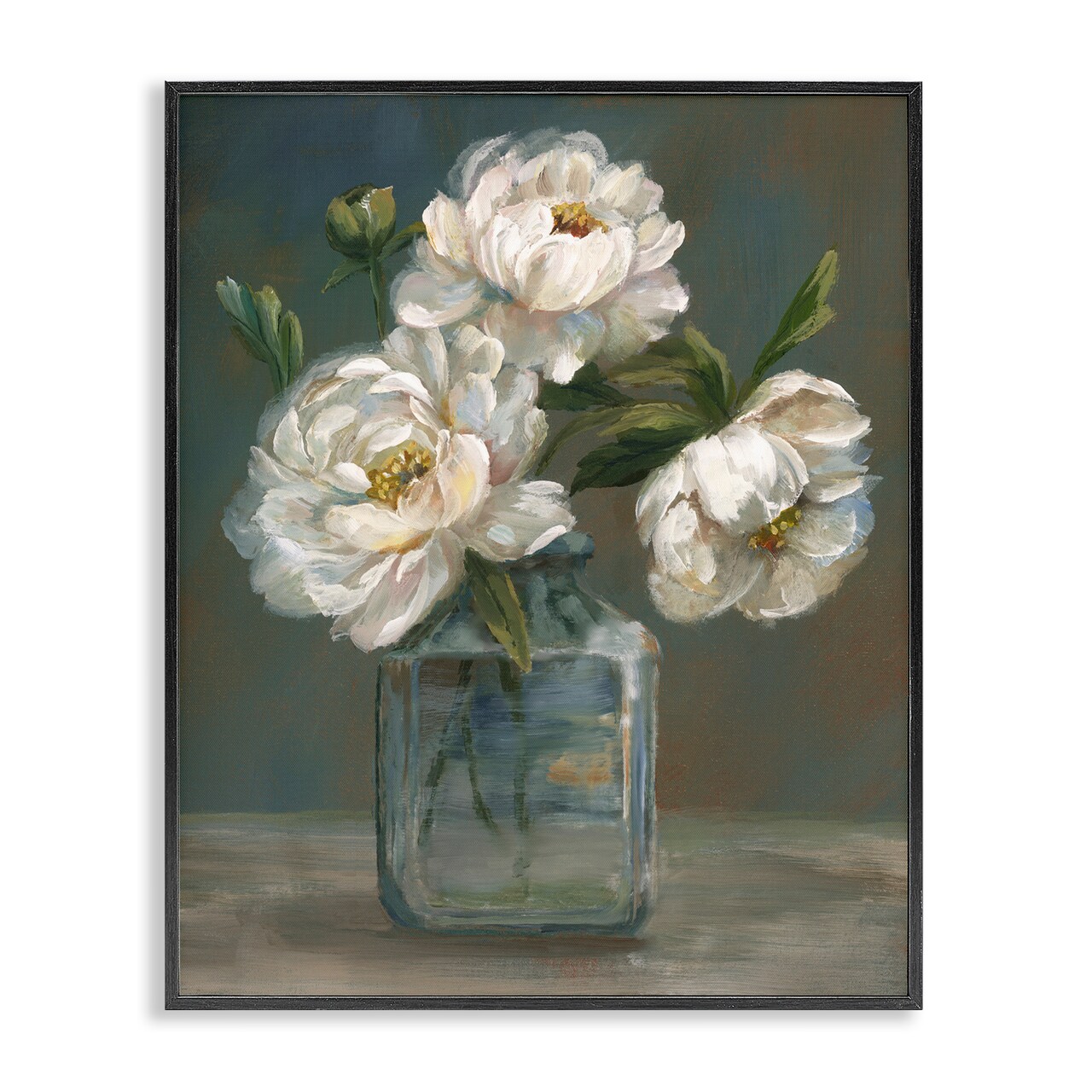 Stupell Industries Traditional White Flower Trio Framed Giclee Design by Nan